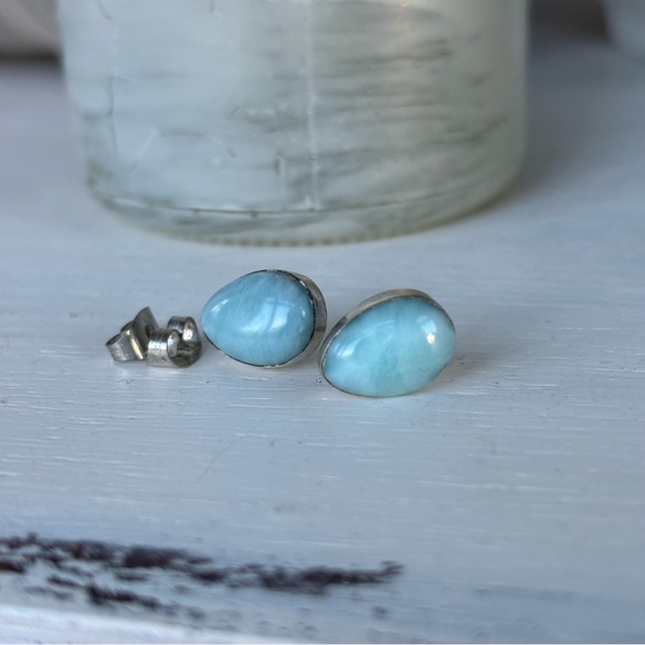 Laramar and Sterling Silver Teardrop Stud Earrings - Picture 3 of 8